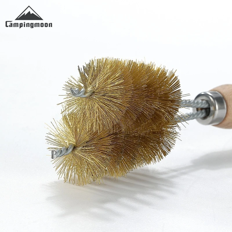 CAMPINGMOON SJ-16 Brass Wire Barbecue Cleaning Oven Mesh Cleaning Pot Washing Barbecue Grill Long Handle Tool Brush