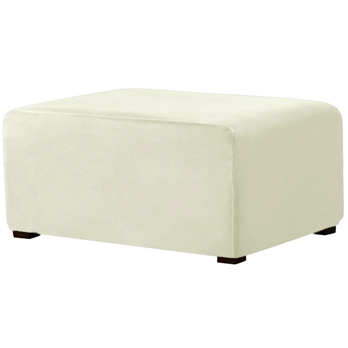 Luxurious Velvet Stretch Rectangle Ottoman Slipcover - Washable and Removable Footstool Protector