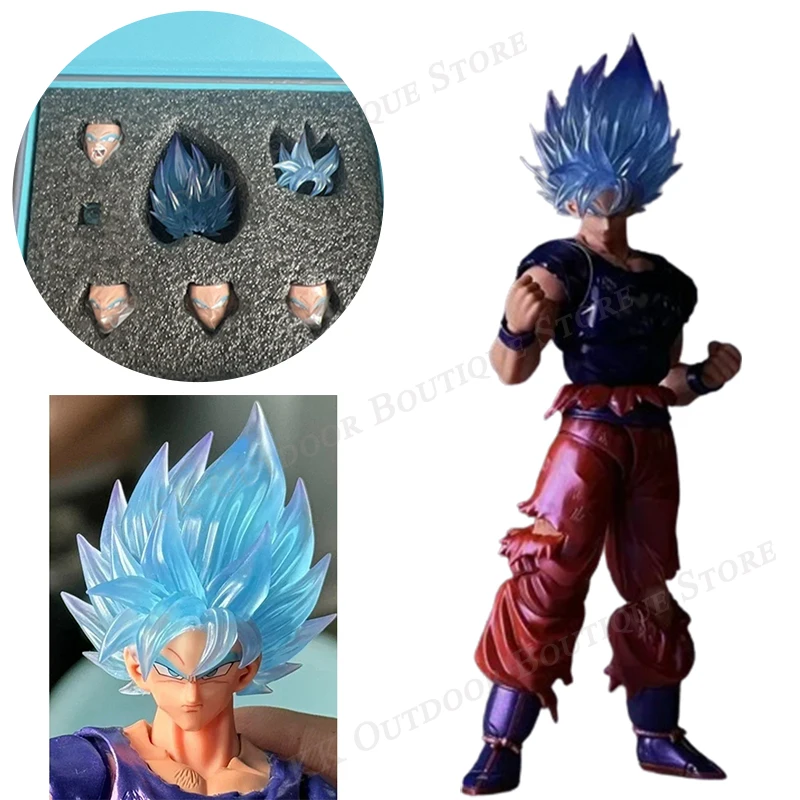 

Dragon Ball Z Son Goku Blue Head Accessories Kit S.H.Figuarts SHF Super Saiyan Action Figure Super God Sculpt Anime Toys