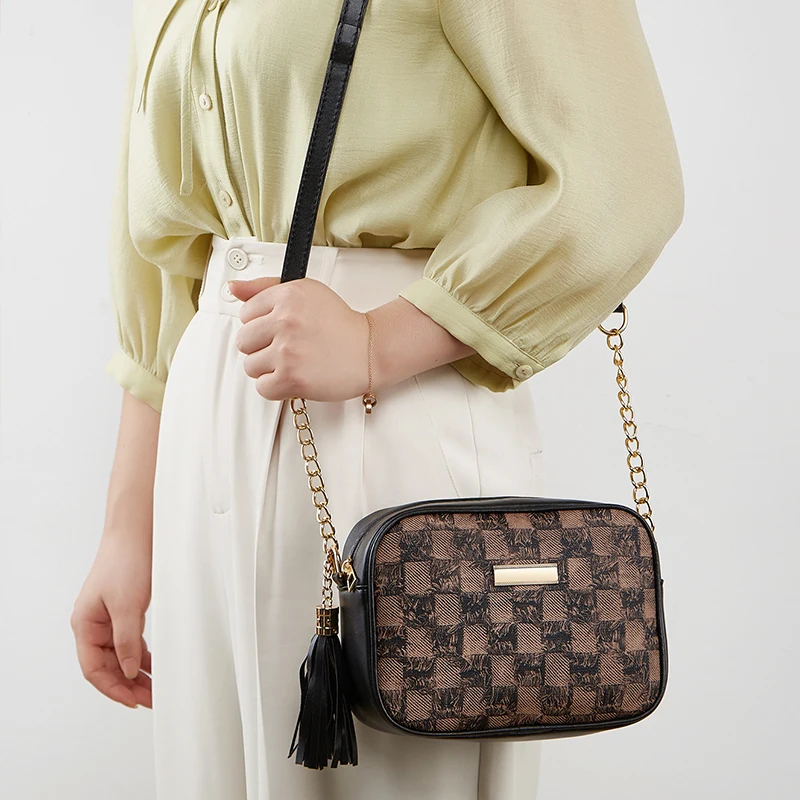 PU Leather Handbag For Women Tassel Shell Bag Crossbody Bag For Daily Commute Multi Compartment Zipper Shoulder Bag