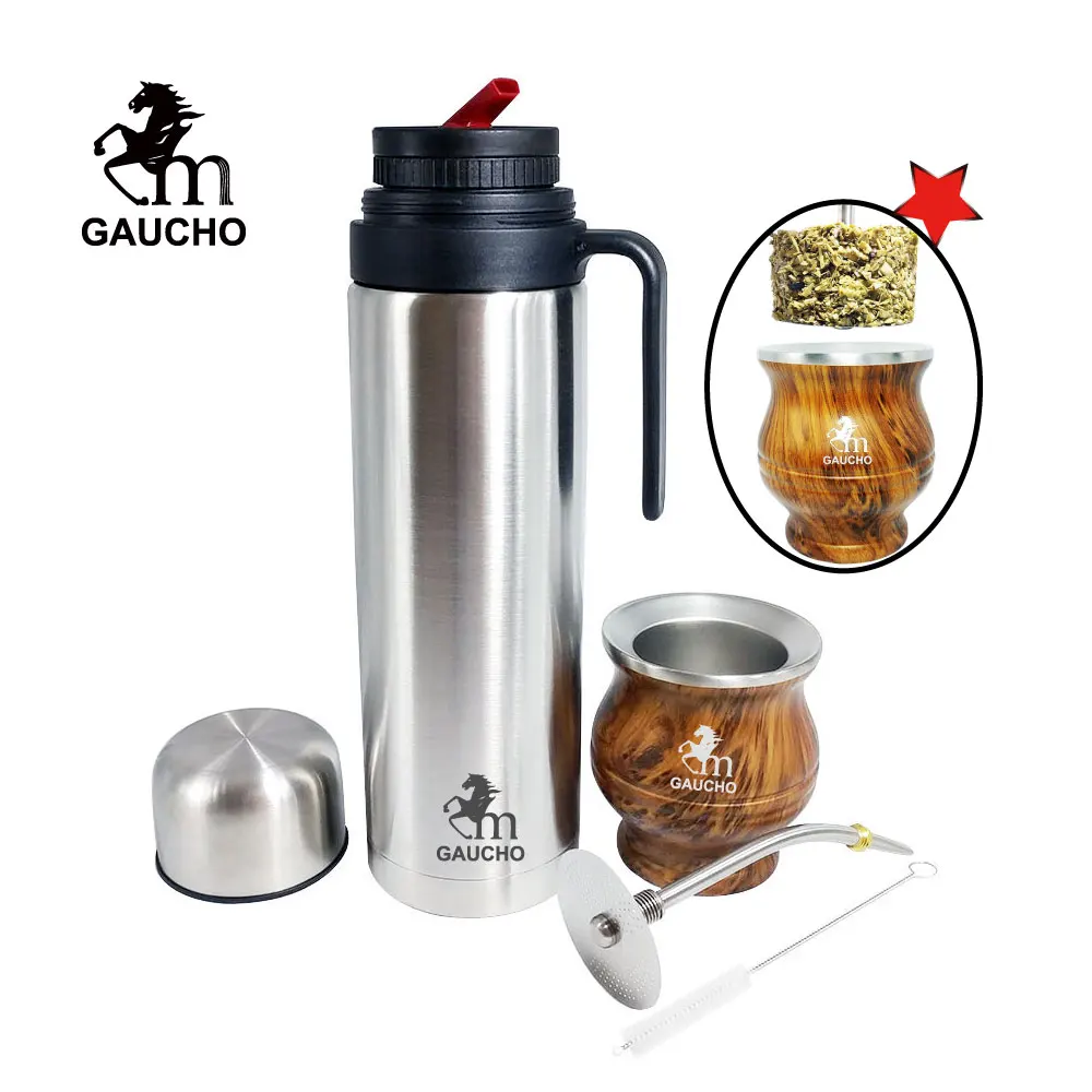 1000ml Double Wall Stainless Steel Vacuum Insulated termos Lid Mug with  Handle Yerba thermos mate bottle thermos for mate cup - AliExpress