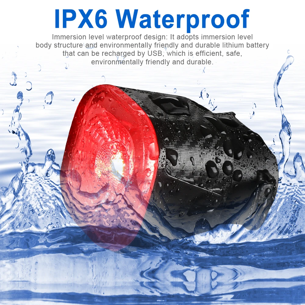 Bicycle taillight Camluxy Smart Bicycle Rear Light LED IPX6 Waterproof Bike Taillight Safety USB Rechargeable Brake Sensing Auto Stop Cycling Lamp