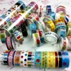 10pcs Adhesive Sticker 250x1.5cm DIY Washi Tape Cartoon Pattern Decorative Craft for Gift Wrapping Scrapbook School Supplies 2