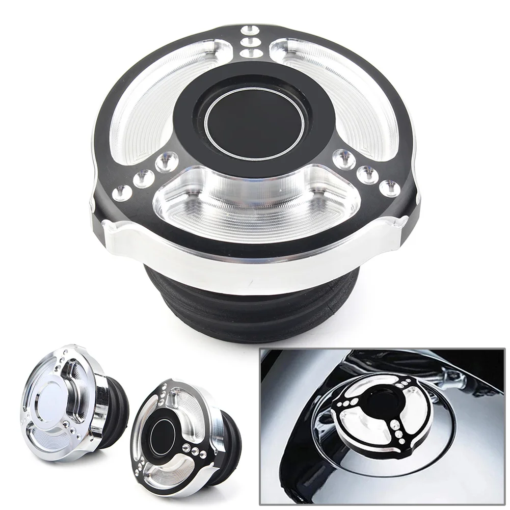 

Motorcycle Fuel Gas Tank Cap Cover Fit For Harley Sportster Touring Softail Dyna 1992-2017