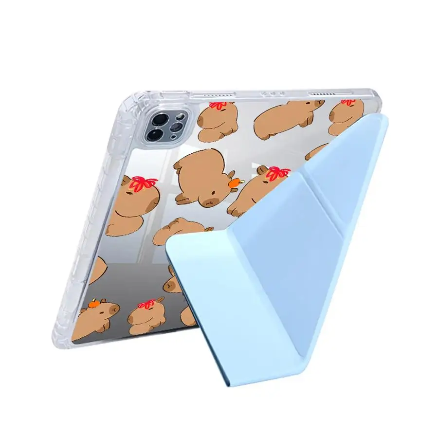 Capybara Love Y-Fold Tablet Case with Stand and Holder