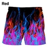 Personality Cool Flame 3D Printed Shorts Men's Hot Summer Outdoor Shorts 3