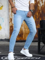 Man Pants Retro Washing Zipper Stretch Jeans Casual Slim Fit Trousers Male Plus Size Pencil Pants Denim Skinny Jeans for Men 1