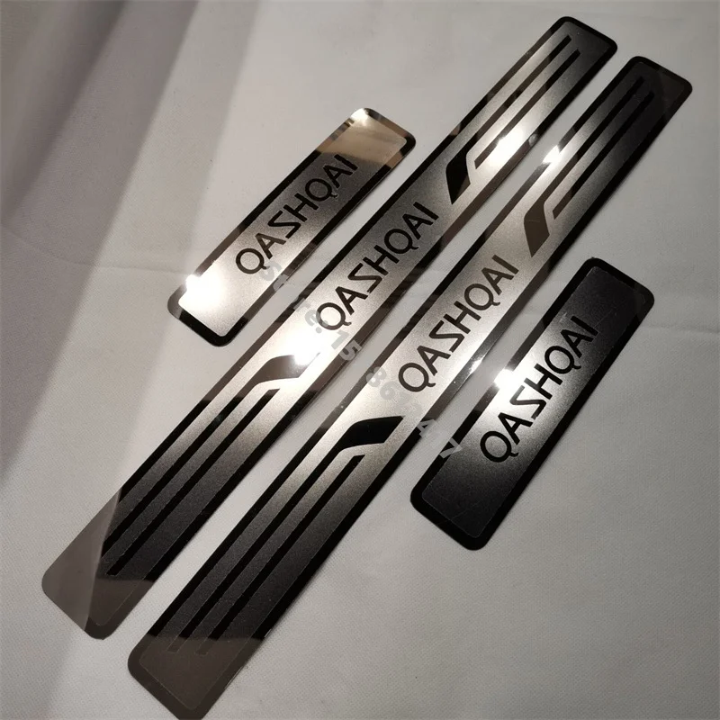 For Nissan QASHQAI J10 J11 20072021 Stainless car door sill protection Stickers Door Sill Scuff