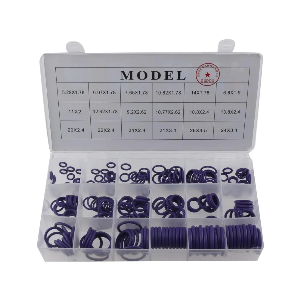 

NBR O-Ring Assortment Gasket Set Seal Ring Kit for Automobile Air Conditioning Repair Tool Accessory