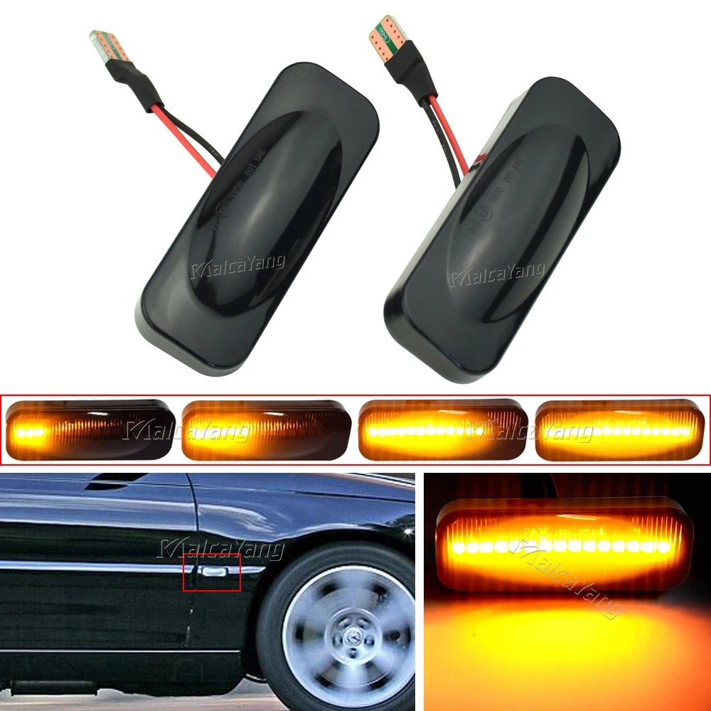 2 Pezzi Dynamic Led Car Side Marker Lights Ripetitore Indicatori Di Direzione Per Opel Omega B Stufenheck Caravan Facelift 1994-2003
