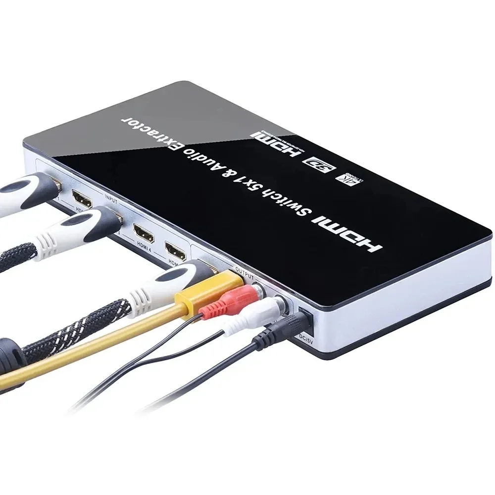 4K5x1HDMISwitchwithAudioExtractorHDMIARCSwitcher5in1out