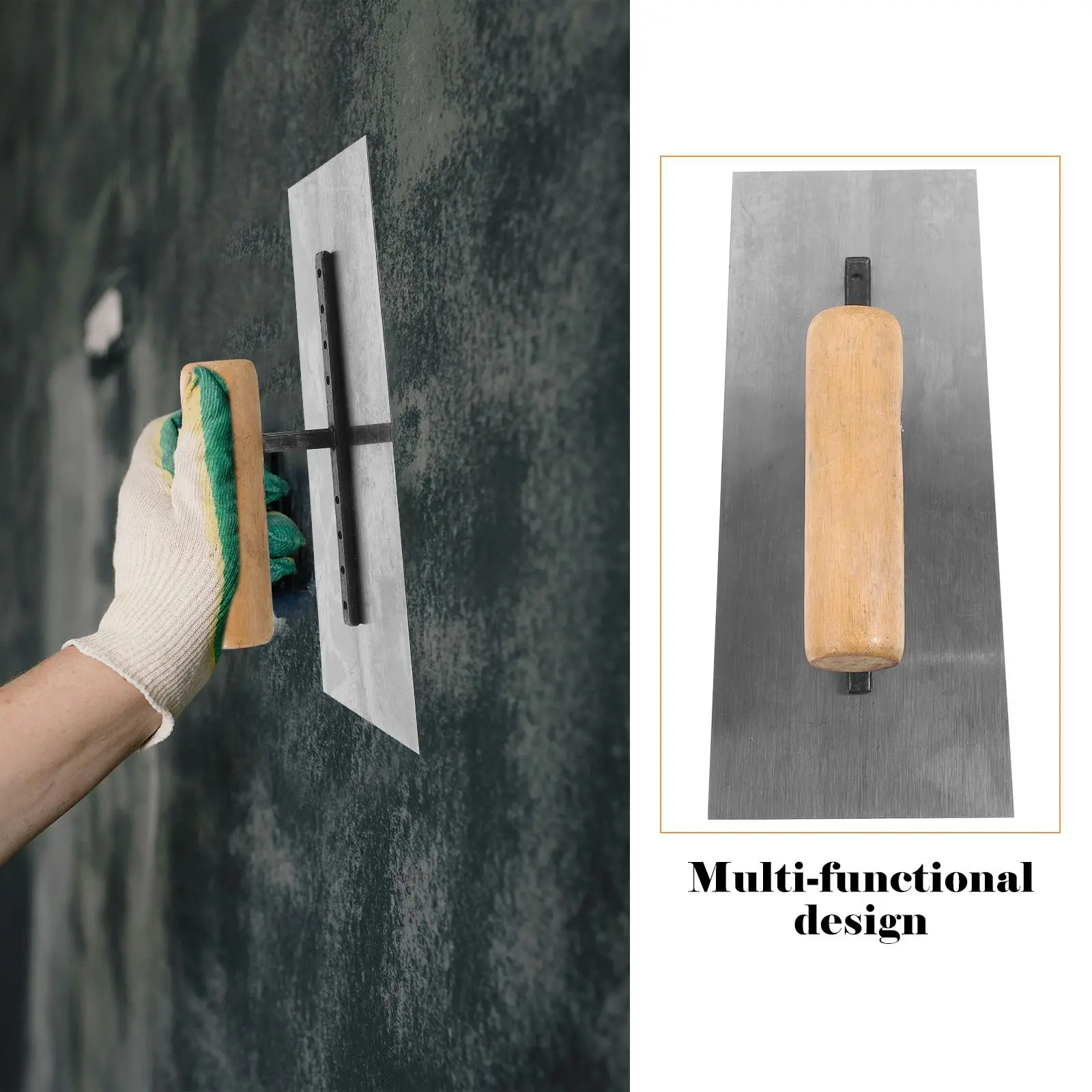 Drywall Trowel Steel Plastering Trowel durable Finishing Tool Wood Handle Scrape Plastering Home improvement tool