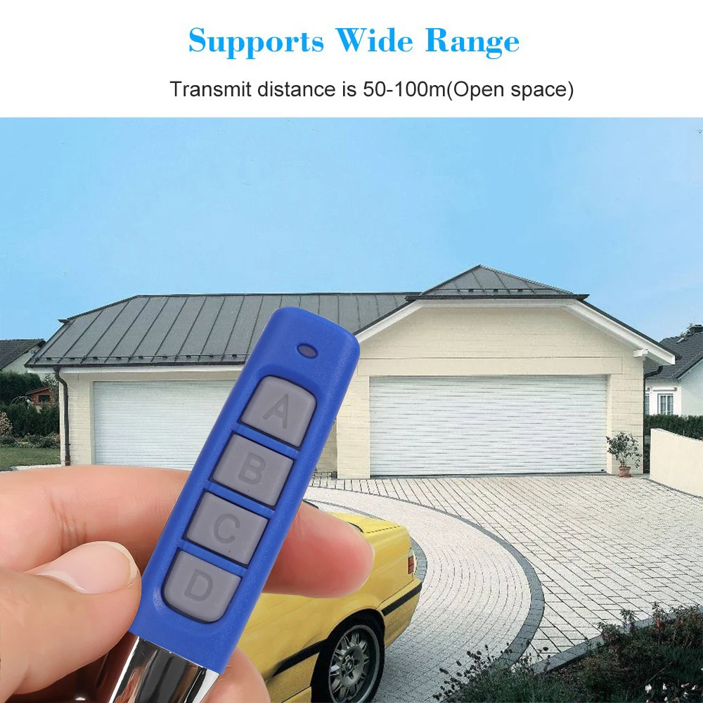 433MHz Remote Controller Cloning Code Plastic 4-Button Clone Duplicator Battery Powered Remote Control Garage Gate Door Opener garage door remote control radio controller remote controller