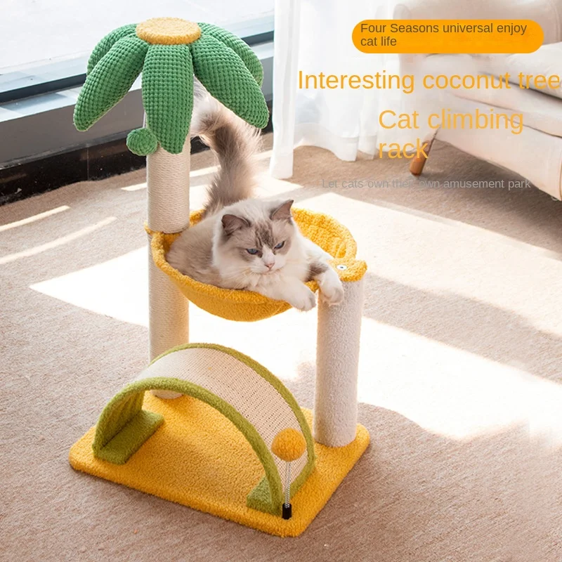 

Cat Climbing Frame Nest Tree Integrated Small Stand Toy, Non Occupying Scratching Column, Jumping Platform Stand tree house