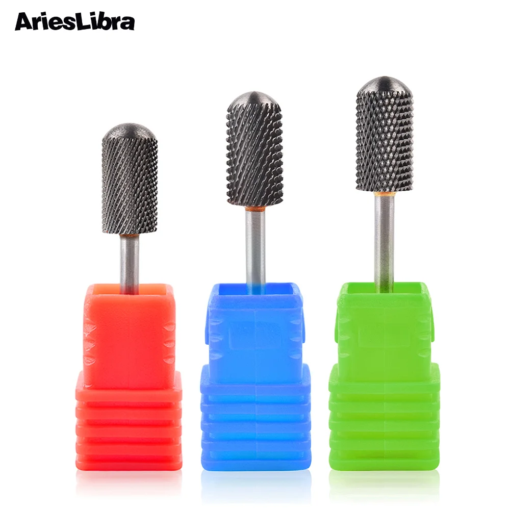 Cylinder Round Head Carbide Nail Drill Bit Milling Cutters Manicure Pedicure Machine Accessories for Gel Polish Remover Tool 1PC