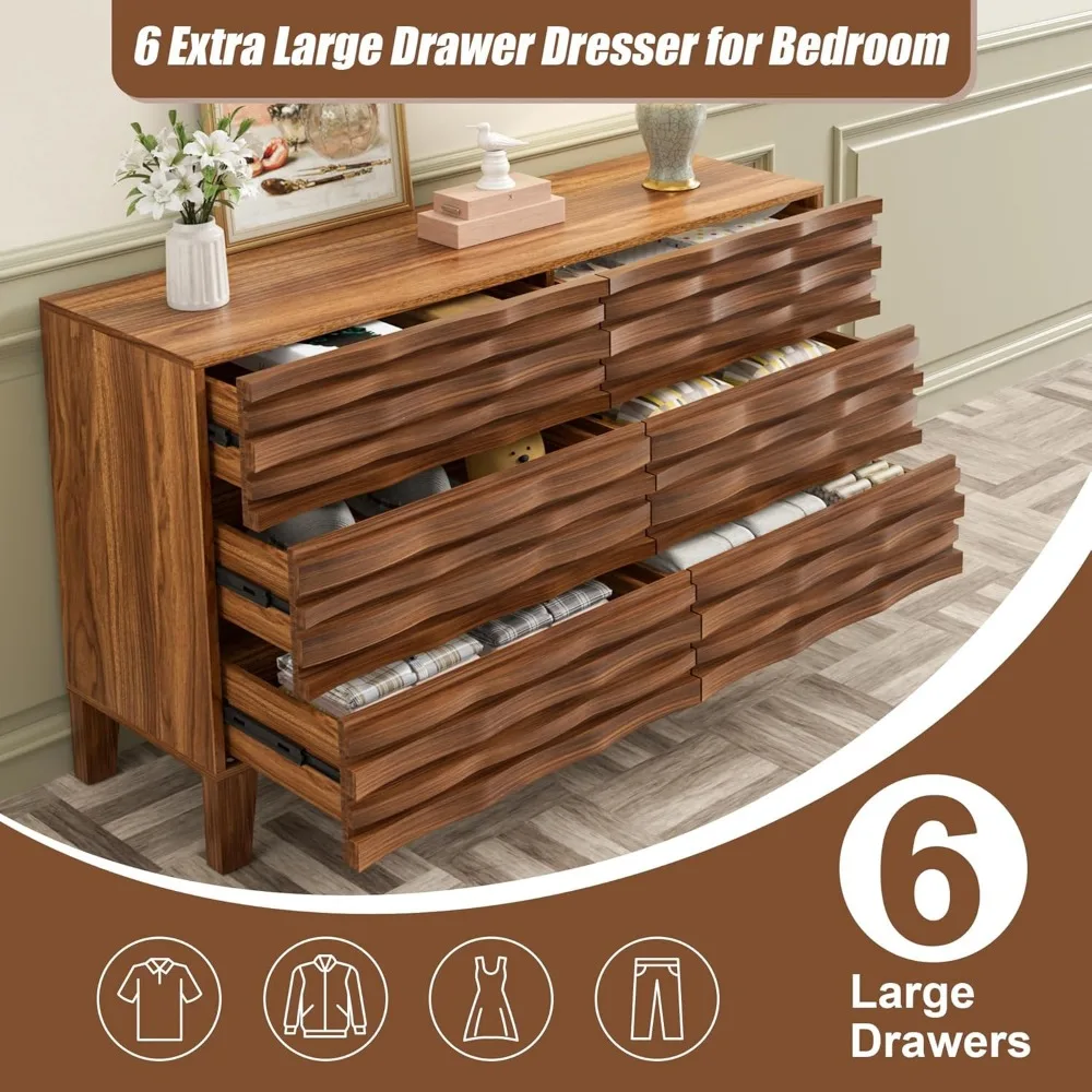 Mid-Century 6-Drawer Dresser 5