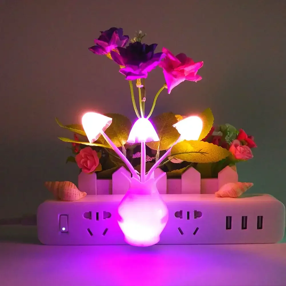 Whimsical Mushroom LED Night Light with Color-Changing Sensor