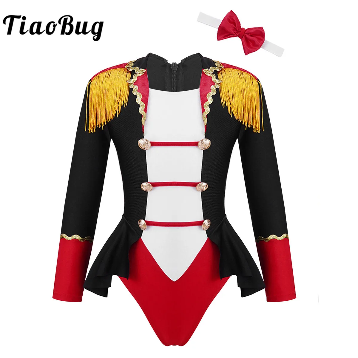 Kids Girl Circus Cosplay Costume Long Sleeve Tuxedo Tailcoat Jumpsuit  Romper Outfit Stage Performance Sequins Dance Leotard - Cosplay Costumes -  AliExpress