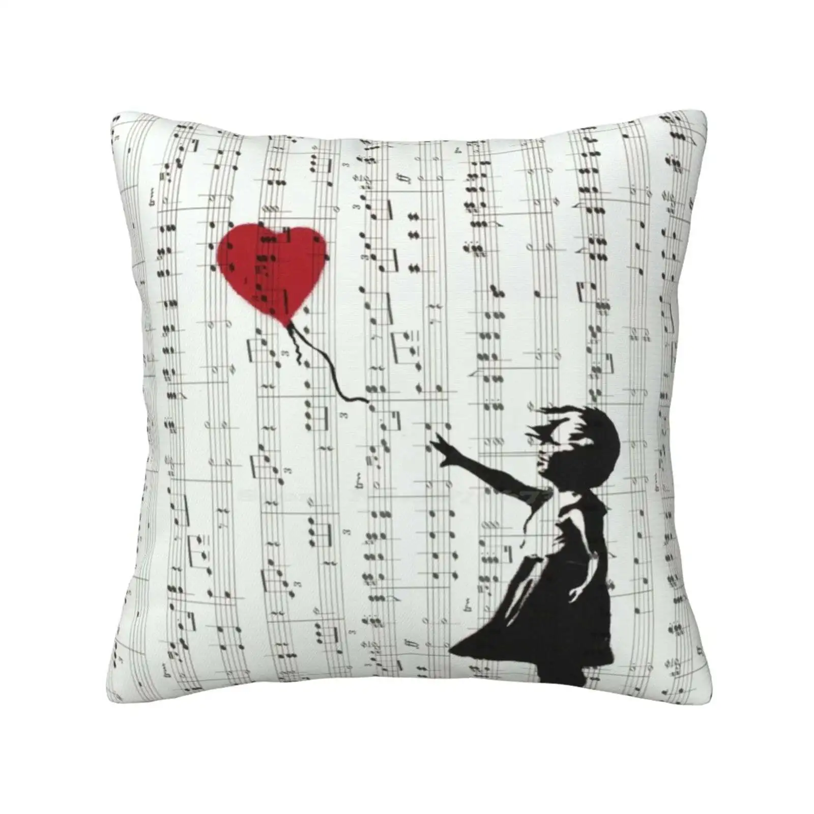 

Girl With A Red Balloon By Banksy , Contemporary Street Art Home Sofa Car Cushion Cover Pillowcase Bansky Street Art Banksy
