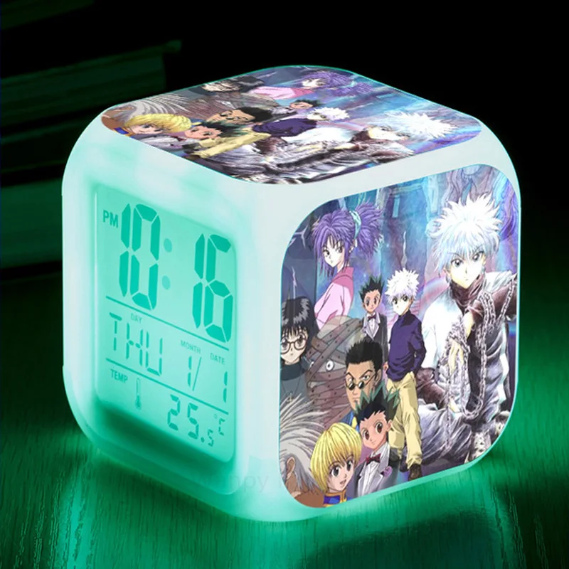 Trendy Japanese Anime Hunter X Hunter Alarm Clock Color Luminous Multi-function Digital Alarm Clock Children's Birthday Gifts 3