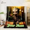 Customized Name Personalized Blanket Marvel Groot Printed Blanket Soft and Comfortable Home Travel Adult and Child Warm Blanket 3