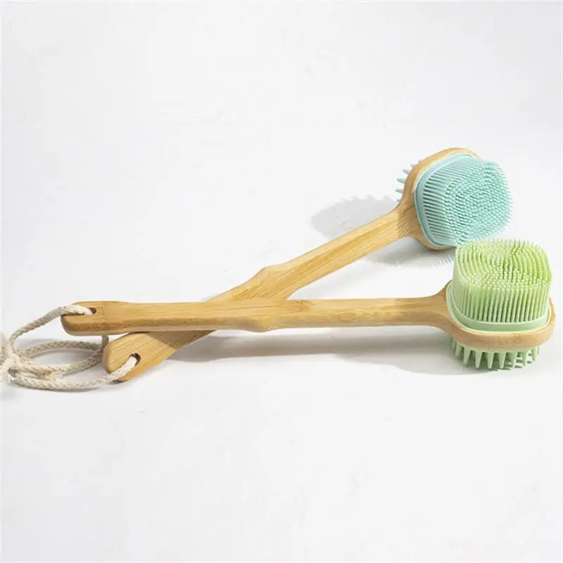 

Silicone Handle Durable Convenient Silica Gel Comfortable Soft Bathroom Back Brush Portable Simple Household Multifunction