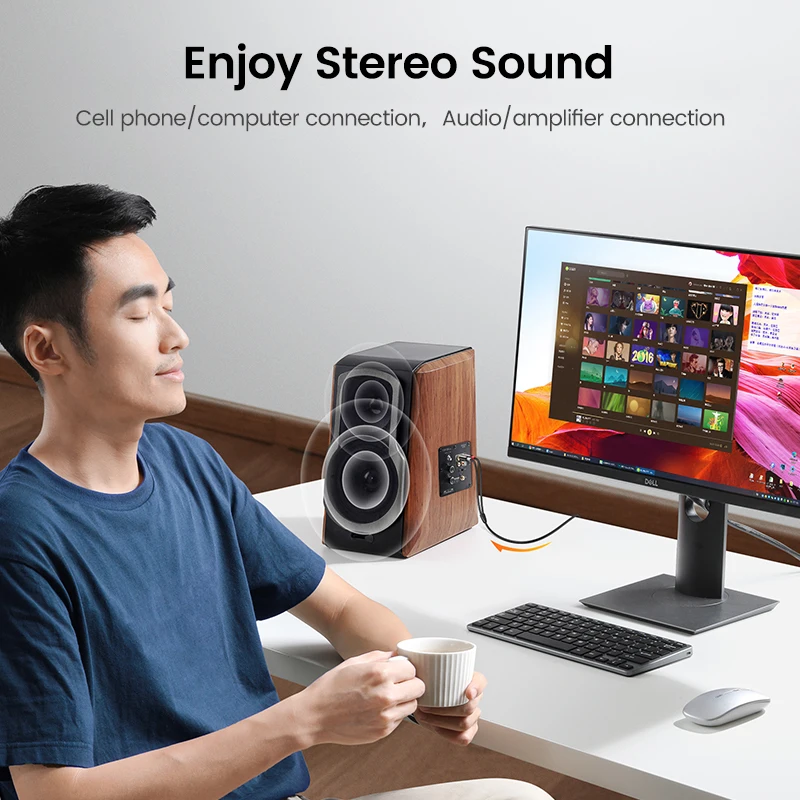 RCA ̺  3.5-RCA  ̺ 3.5mm -2RCA  й Aux ̺, DVD  TV PC Ŀ ̾ ڵ