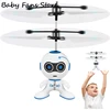 Electric RC Airplane Infrared Induction USB Charging Plastic Mini Flying Robot Electronic Aircraft Suspension Toys Kids Children 1