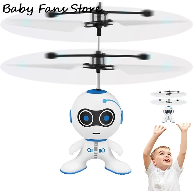 Electric RC Airplane Infrared Induction USB Charging Plastic Mini Flying Robot Electronic Aircraft Suspension Toys Kids Children 1