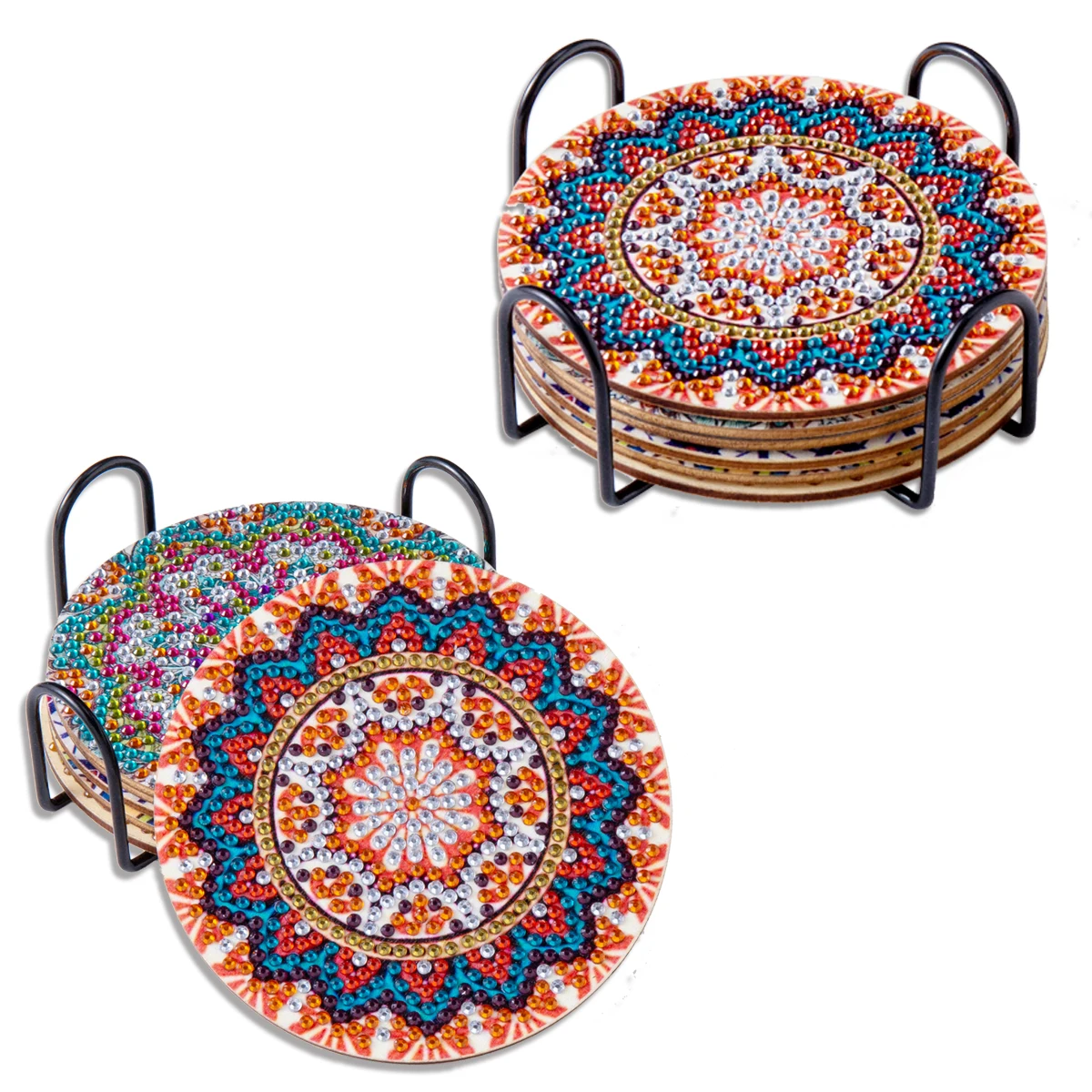 Diamond Painting Coasters 6pc/sets with Holder Mandala DIY Crafts For Adults Kits