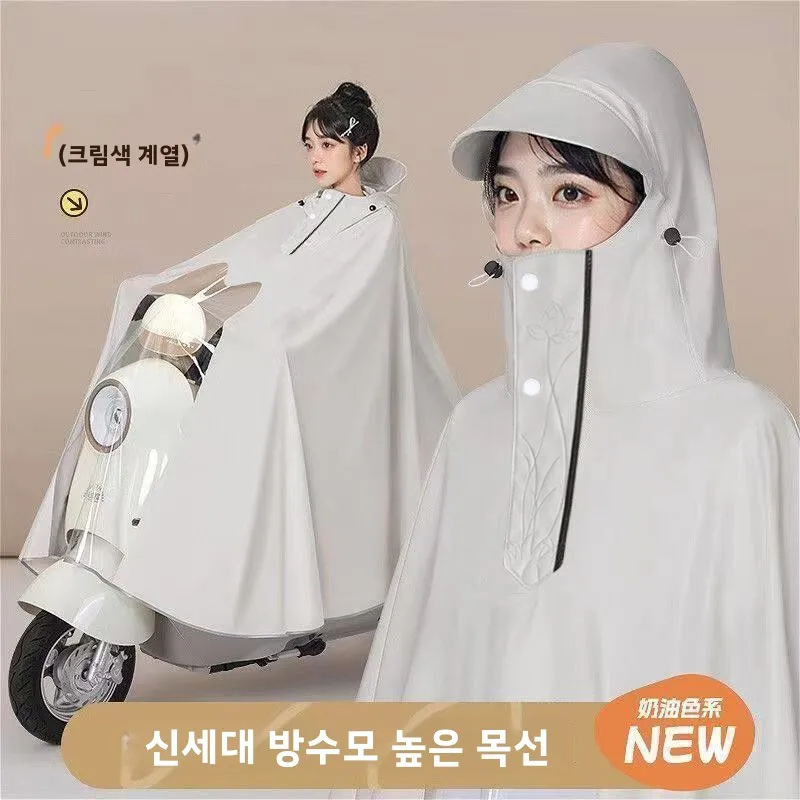 새로운 두꺼운 롱 버전 오토바이 레인코트 전신 전기 자동차 레인코트 성인 방수 자전거 라이딩 레인슈트