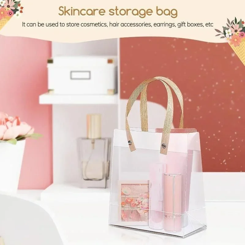 10pcs Holiday Gift Bags Eco Friendly Companion Gift Candy Bags Holiday Gift Birthday Gift Bags, Anniversary, Frosted Tote Bags