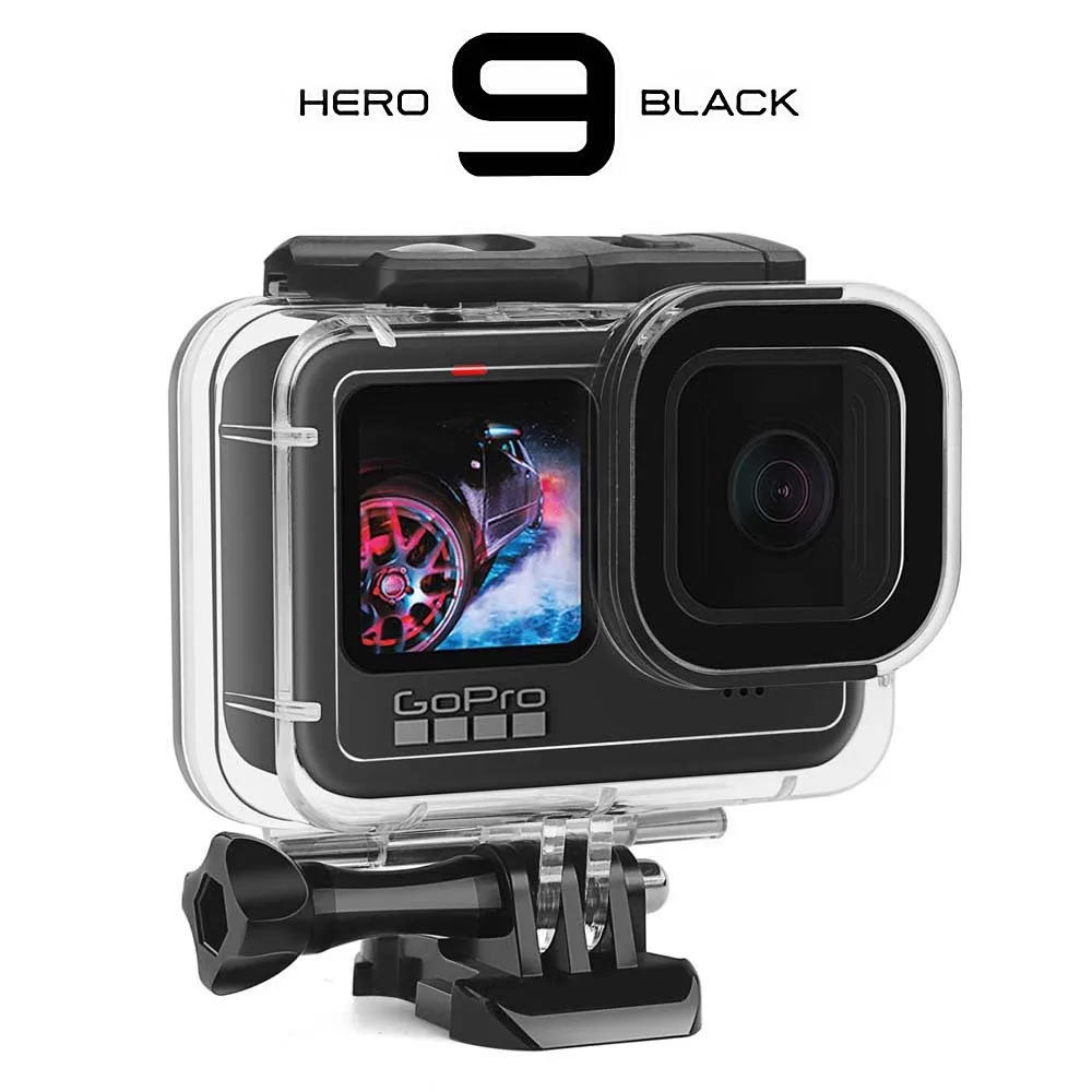 GoPro Hero 9 용 60M 방수 케이스 Go Pro 9 카메라 액세서리 용 검정..