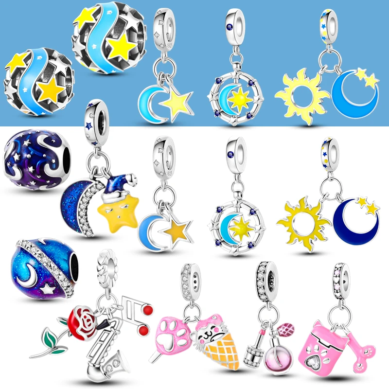 

Charm 925 Originales Sterling Silver High Heels & Cosmetics Charms Lipstick Bracelet Beaded Fit Original 925 Pandora Necklace