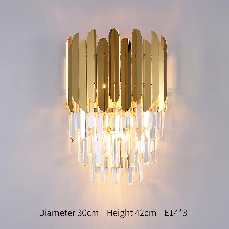 

Decoration LED Sconce Lamp Golden Modern Indoor Wall Light for Living Room Bedroom Bedside Crystal Wall Lamp Bathroom