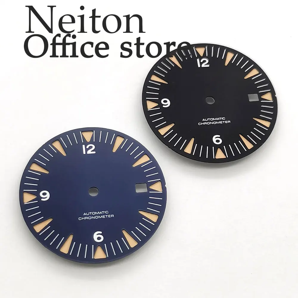 

Стерильный циферблат NEITON 31 мм, черный, синий, светящийся, подходит для NH36, NH36, ETA2824 2836, Miyota8205, 8215, 821A, Mingzhu DG2813, 3804, PT5000 механизм