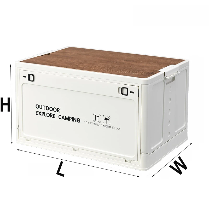 Katlanabilir Saklama Kutuları Plastik Kamp Saklama Kutusu Kapaklı Açık Hava Kamp Piknik İstiflenebilir Düzenleyici Kutular Konteyner Seyahat Çantası