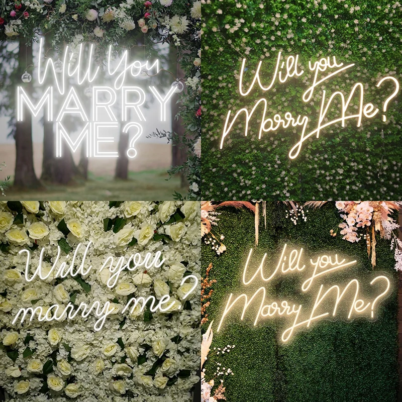 

Custom Neon Sign Will You Marry Me Led Light Signs for Wedding Party Wall Decor Signage Bedroom Home Decoration Neon Lights