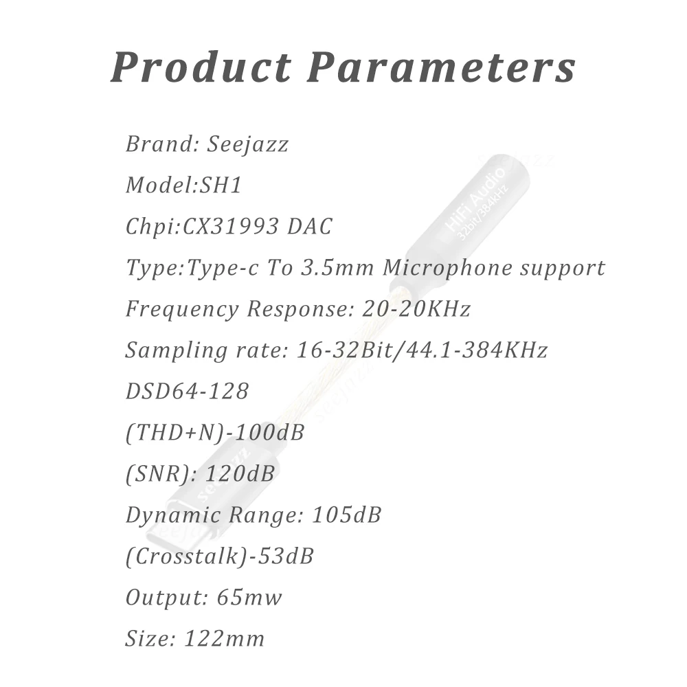 USB-C to 3.5mm Headphone Amplifier CX31993 Audio Interface Cable 32b/384kHz DAC HiFi Audio Decoding Adapter Type C Converter 3.5mm aux adapter,headphone amplifier,audio interface,audio decoder,portable dac amplifier,audio amp adapter