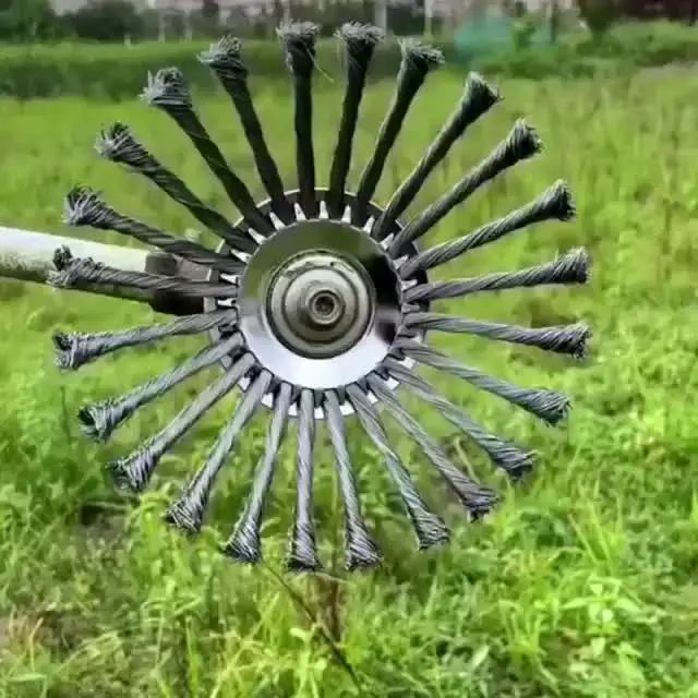 Description Picture 2 of itemSteel Wire Wheel Garden Weed Brush Lawn Mower Grass Eater Trimmer Brush Cutter Tools Garden Grass Trimmer Head Weed Brush
