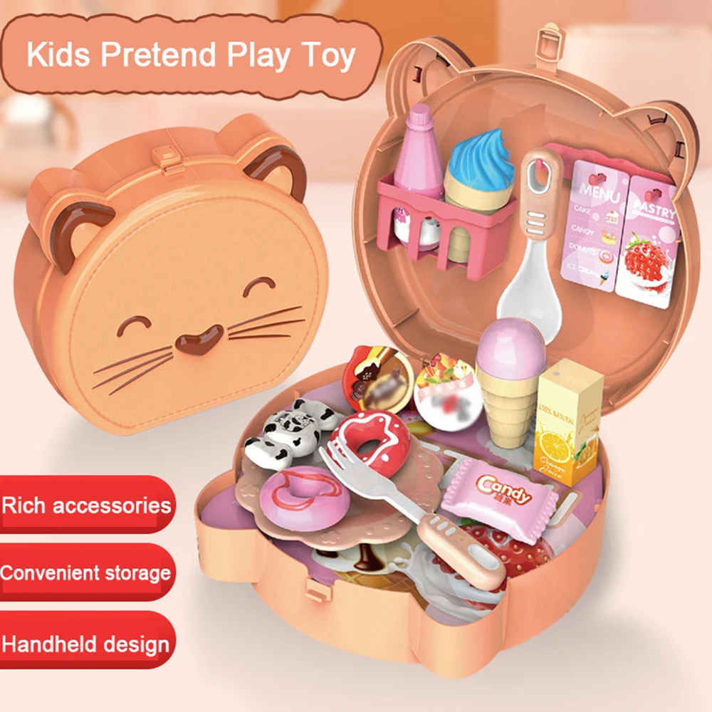 【Factory-direct】 Children Tea Meking Set Portable Suitcase Pretend Play for Girls Boys Gifts Learning Toys.