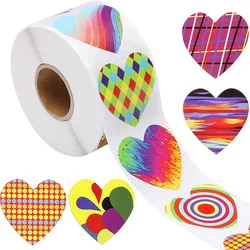 500pcs Love Sticker Heart Scrapbooking Stationery Stickers Gift Packaging Accessories for Wedding Valentine's Day Party Supplies