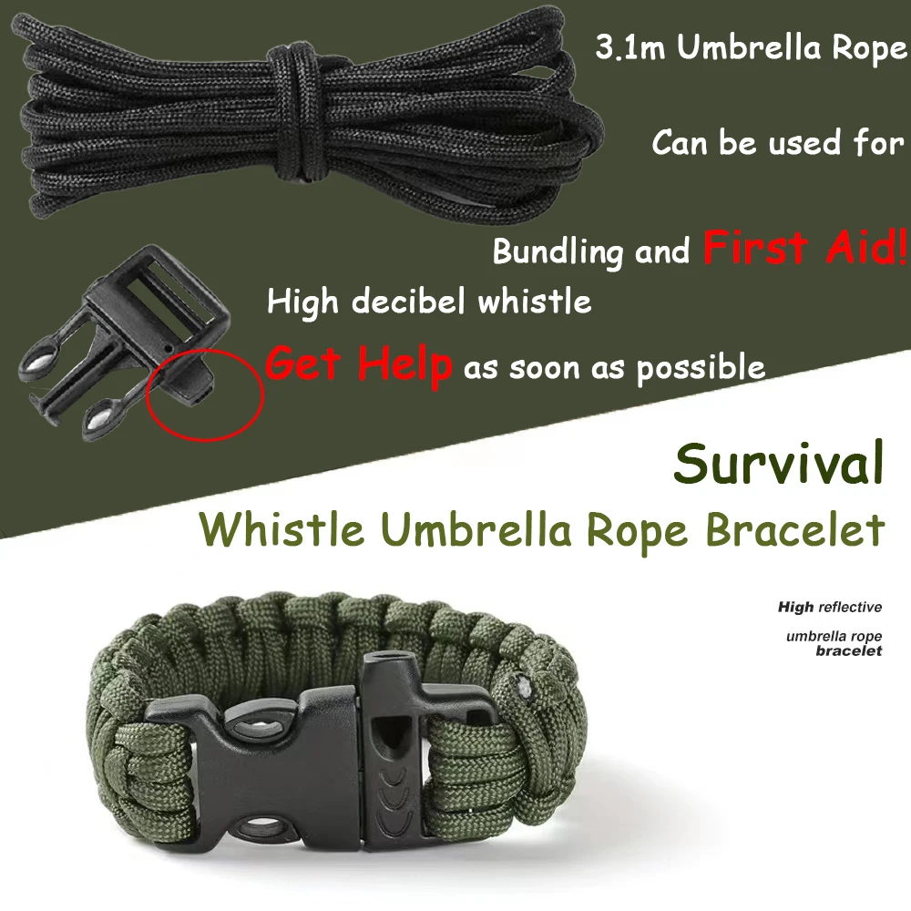 OutdoorUmbrellaRopeBraceletWeavingCampingEscapeEmergencyRescue