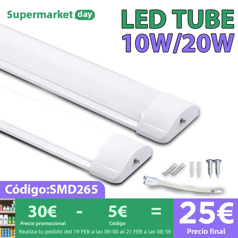 Led Tube Lamp T5 T8 Led Lights Bar 220V Lighting For Living Room COB Led Bulb Tube Indoor For Home Kitchen 10W 20W 30CM 50CM