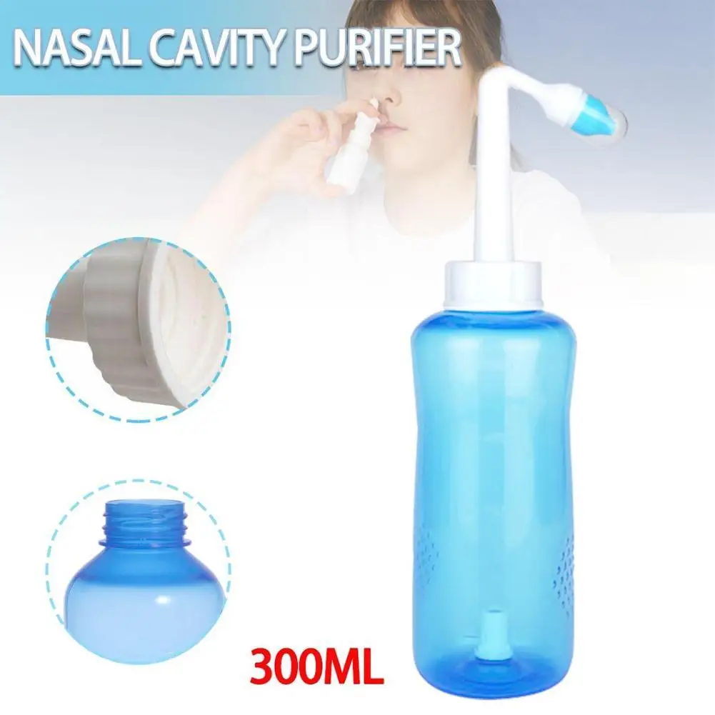 300ml Nose Wash System Sinus & Allergies Relief Nasal Pressure Rinse Neti Pot Nose Trimmer Adults Children Nasal Wash Cleaner baby hot bathtub adults pedicure hair wash barrel foot bath tub portable shower bucket vasca da bagno household merchandise