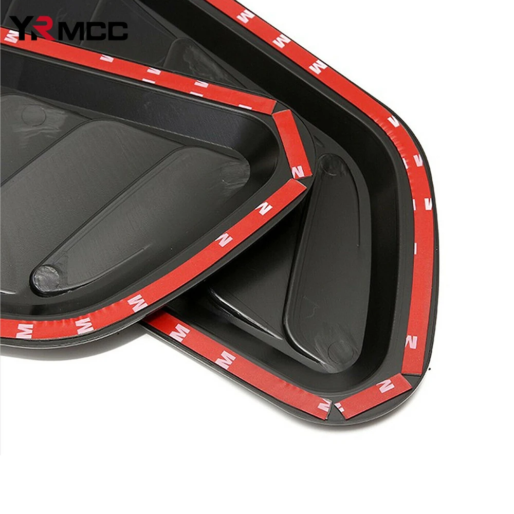 Hood Scoop Stickers 2PCS Universal Car Tuning Hood Carbon Fiber Air Flow Intake Decoration Hood Scoop Bonnet Vent Cover Stickers Decoration Styling