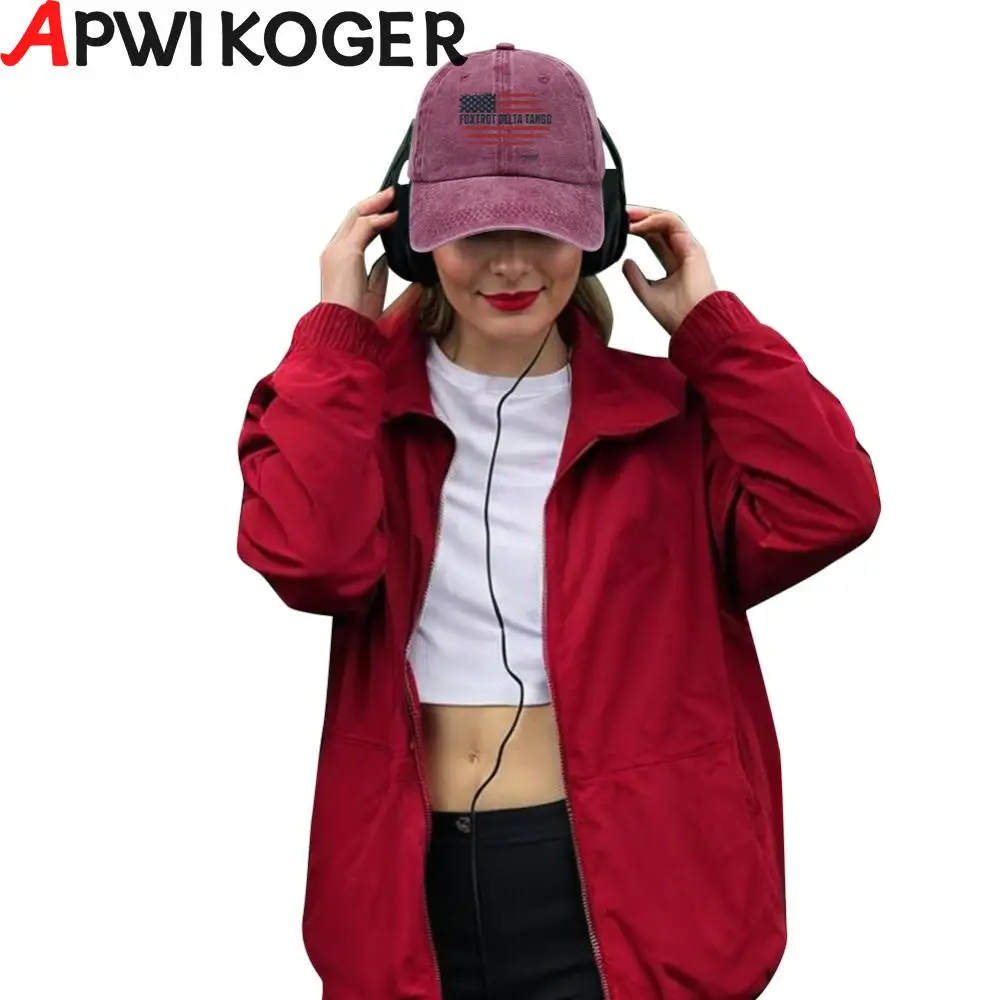US Flag Baseball Hat Breathable Adjustable Dad Hat Comfortable Unisex Golf Foxtrot Delta Tango for Outdoor Sports