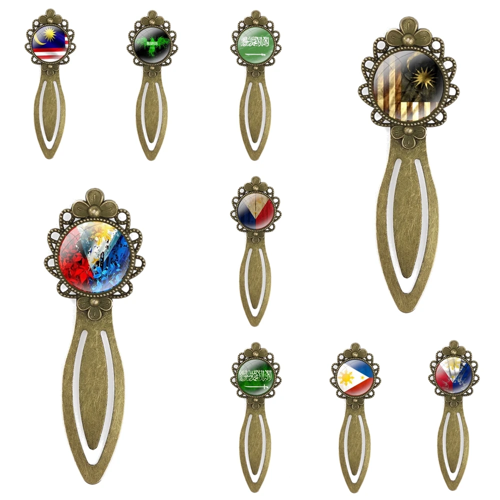 

Флаг Малайзии Саудовской Аравии Филиппины креативные металлические закладки подарок для друзей канцелярские принадлежности для школы офиса Декор милый подарок