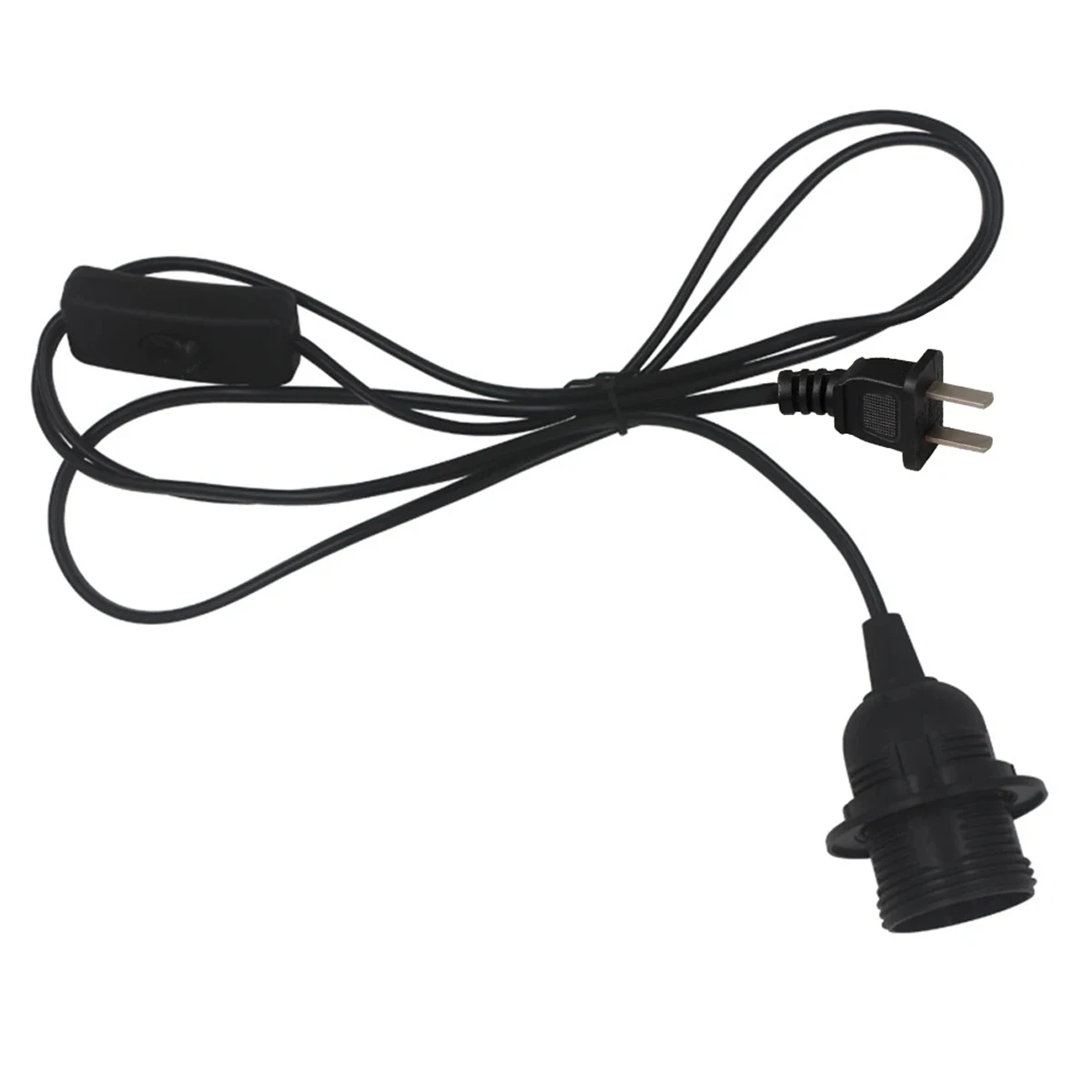 Universal Plug 1.8m Power Cord with E27 Lamp Base and Switch