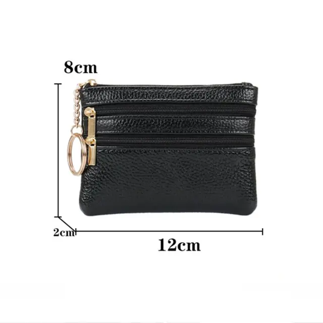 Portafoglio Donna Piccolo A Cuore Con Zip - Pelle PU, Ricamato, Con Nappa A Stella, Colore Nero, Regalo Carino